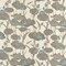 Blue Grey Stain Resistant Performance Floral Leaves Botanical Print Upholstery Fabric by The Yard - SKU: Lenox Storm